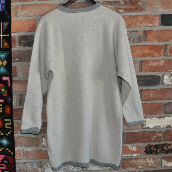 Passport Lambs Wool Angora Blend Tunic Knit Sweater Dress Hearts Seal W/ Halo 42 - Picture 8 of 9